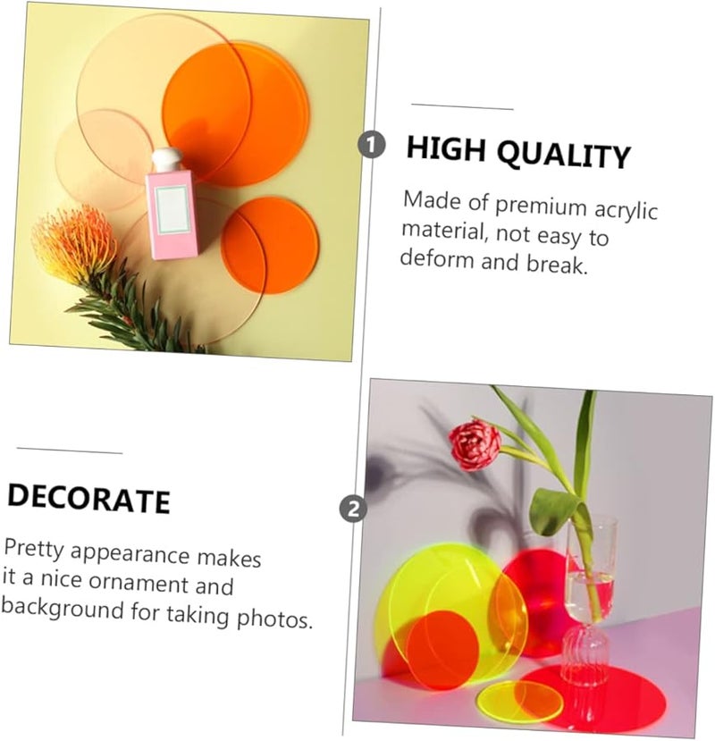 Orange Acrylic Photo Prop Display Boards For Makeup Jewelry Photography Cosmetic Backdrop - Image 4